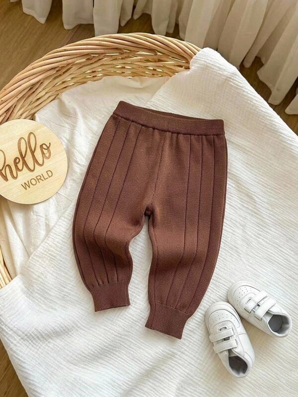 Fall Clothes Winter Baby Boys Brown Long Sleeve Sweater & Pants Set, Back To School, Warm Cozy, Festival Outfits Christmas Casual Daily Wear