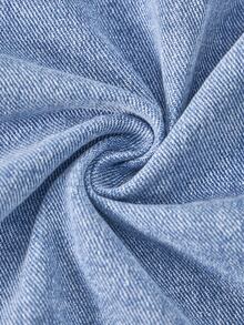 SHEIN Playful Pals Baby Boys Distressed Denim Jacket, Washed Relaxed Fit Casual Denim Outerwear Autumn Fall - Medium Wash - View 3
