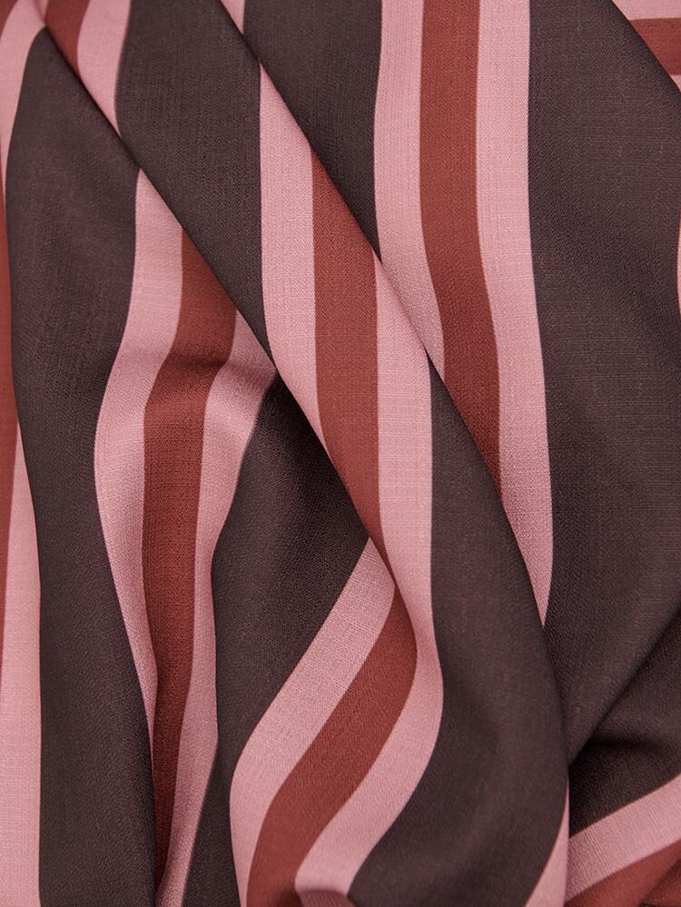 Nöista Sleeveless Striped Maxi Dress, A-Line, Elegant, Retro Vibe. Suitable For Everyday Wear, Vacations, Various Occasions In Summer. - Rose Red - View 10