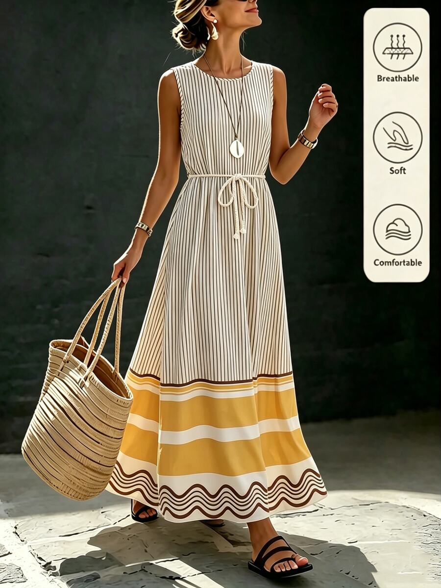 Louniche Women's Summer Solid Color Casual Vacation Comfortable Long Dress - Multicolor - View 1