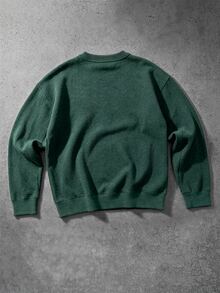 Manfinity Hypemode Men's Knight Pattern Casual Versatile Daily Wear Long Sleeve Sweater - Dark Green - View 2