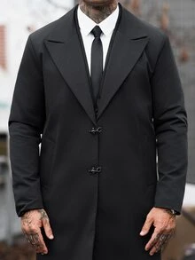 Manfinity CasualCool Men's Fashion Versatile Trench Coat Jacket - Black - View 6