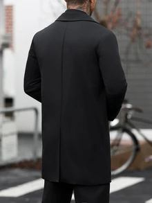 Manfinity CasualCool Men's Fashion Versatile Trench Coat Jacket - Black - View 2