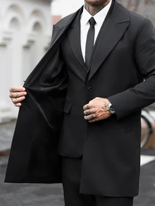 Manfinity CasualCool Men's Fashion Versatile Trench Coat Jacket - Black - View 8