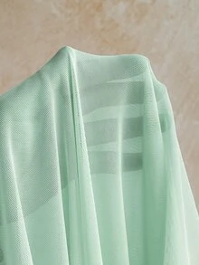 Soleia 女款度假海灘披肩袖上衣與洋裝兩件套 - 薄荷綠 - 查看 8