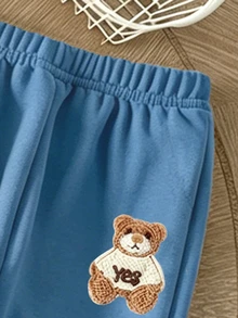SHEIN Playful Pals 2件組男嬰運動衫與配套運動長褲，秋季舒適親子套裝 - 彩色 - 查看 5
