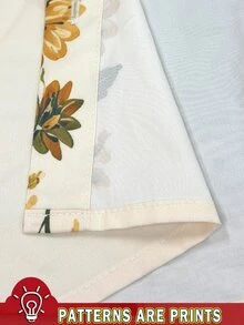 SHEIN Women's Elegant Boho, Slim-Fit, Long-Sleeved Floral Print Shirt New For Autumn/Winter. Vacation Beige - Multicolor - View 4