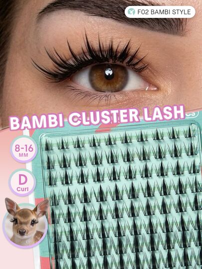 SHEGLAM Flutter Wild Clusters de Pestañas Estilo Bambi Marca de Belleza Cosmética Maquillaje para Mujeres y Niñas