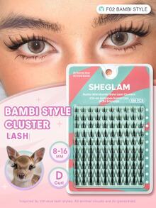 SHEGLAM Flutter Wild Bambi 風格睫毛叢 品牌美妝化妝品 適合女士與女孩 - 黑色 - 查看 1