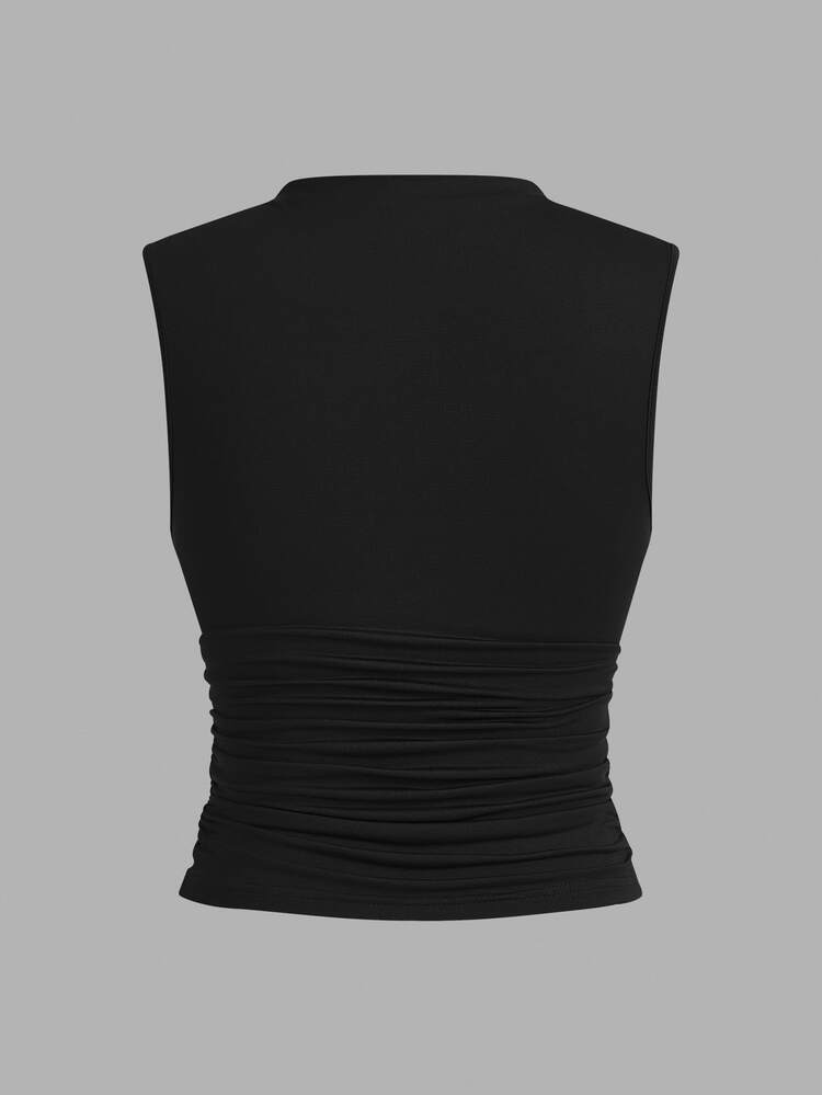 Siren Gaze 3pcs Pleated Sleeveless Blouse Tops Summer Casual - Multicolor - View 7