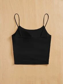 Siren Gaze Women Tight-Fitting Round Neck Padded Breathable Summer Basic Camisole Top Black Casual Basic Everyday House - Black - View 3