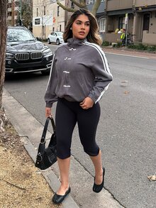 Maria Perezxox Women's Casual Gray Striped Knit Lightweight Jacket, Autumn - Grey - View 5