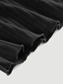 SHEIN MOD Women's Swan Neck Bell Sleeve T-Shirt - Black - View 3