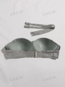 簡約風純色内衣bra - 灰色 - 查看 2