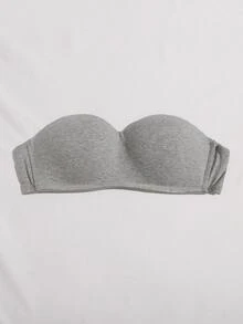 簡約風純色内衣bra - 灰色 - 查看 5