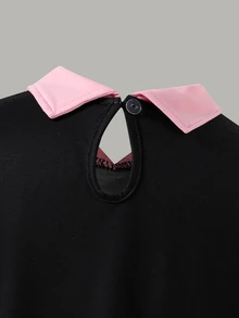 青少年女孩黑色連帽衫2件套休閒寬鬆針織開學秋季服裝萬聖節字母黑色女孩套裝Y2K可愛上衣 - 彩色 - 查看 10