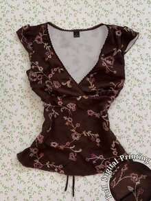IslaSuriya Women's Summer Elegant Floral Print Top - Multicolor - View 1