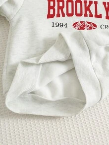 SHEIN 2件組兒童小男孩小女孩秋冬印花字母圖案長袖運動衫與長褲套裝，男孩慢跑褲運動服，兒童灰色運動衫套裝，秋冬穿搭 - 彩色 - 查看 9