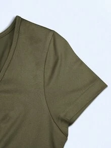 IslaSuriya Women's Summer Casual Colorblock Patchwork Top - Green - View 4