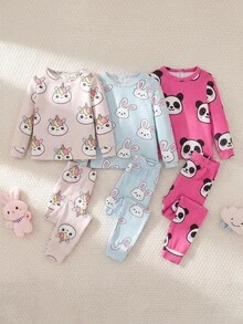 Back To School Fashion  Baby Girls Pajamas Snug Fit Fall Winter - Multicolor - View 1