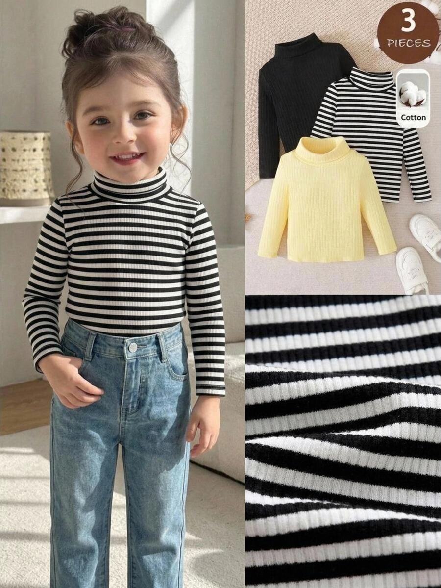 Cozy Pixies 3PCS Baby Girls Tops - Multicolor - View 1