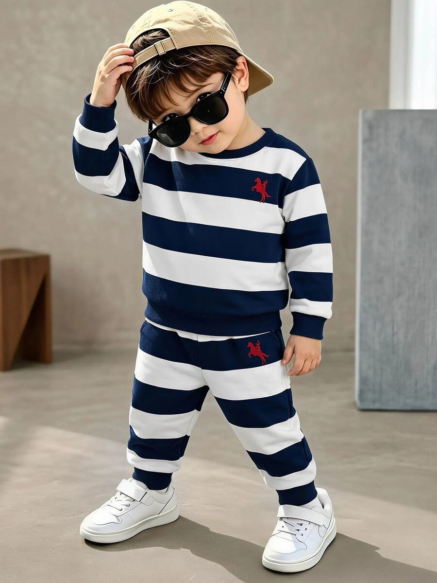 Kids Kids Choose Any 3 Sets And Get 1 Freea Business-Casual Set Featuring A Simple, Elegant Crew-Neck Design. Autumn - Multicolor - View 1