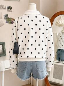 SHEIN Tween Girls Sweatshirts Fall, Casual Daily Wear - Multicolor - View 2