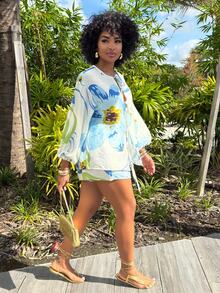 Alexandranx MAIJA Vacation Tropical Print Co-Ord Cami & Shorts Two Pieces Set,Summer Outfits For Women - Multicolor - View 6