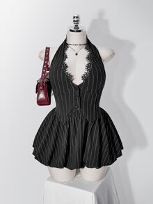 SHEIN ICON 大碼西裝套裝 - 黑色 - 查看 10