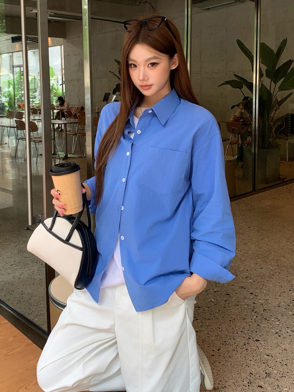 Casual Versatile Solid Color Long Sleeve Shirt Fall