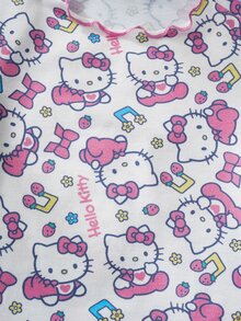 HELLO KITTY AND FRIENDS | SHEIN Set Piyama Bayi Perempuan Lengan Pendek dan Celana Motif Kartun - Putih - View 5
