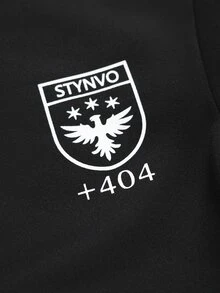 STYNVO Men's Graphic Zip Up Hoodie, Striped Sleeve Oversized Streetwear Jacket - Black - View 6