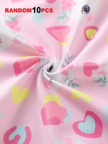 SHEIN Randomly 9Pcs Girls Cartoon Animal, Heart, Rainbow, Cloud Print Minimalist Fashion Briefs Underwear - Multicolor - View 4