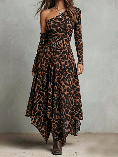 SHEIN Holidaya Herbst/Winter Sexy Streetwear figurbetontes Langarm Midi-Kleid mit Schulterfrei-Ausschnitt