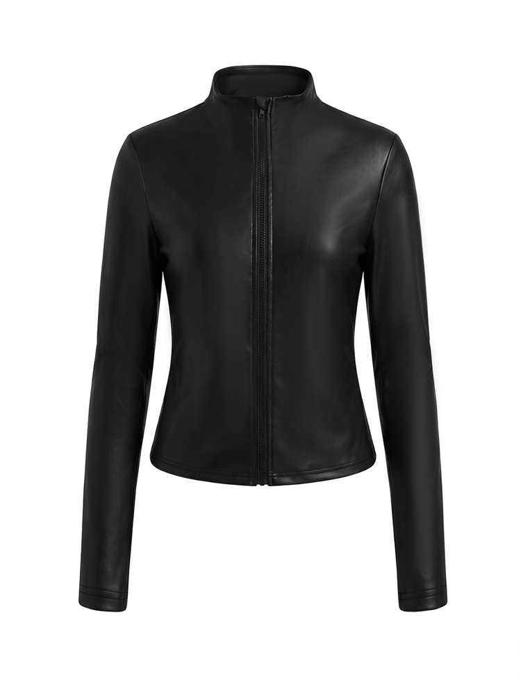 SHEIN Chaqueta deportiva ajustada con cremallera para niña preadolescente, protección solar, para correr, gimnasio y yoga, para primavera, verano, otoño e invierno, todas las estaciones - Negro - Añade 7
