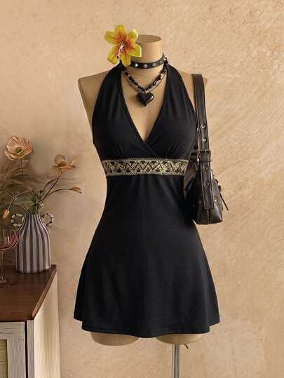 EgrlEra Sexy V-Neck Waisted Elegant Dress For Women