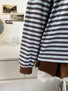 Soleia 女款條紋字母印花運動衫 - 彩色 - 查看 7