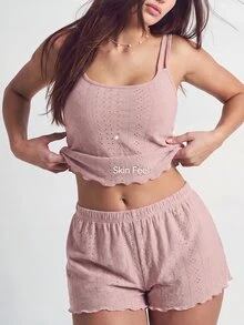 SHAPORA 女士针织家居服套装 - 藕粉色 - 查看 7