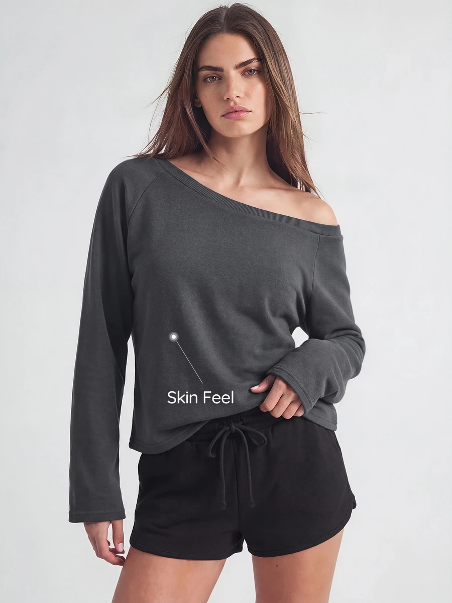 SHAPORA Women's Casual Off-Shoulder Pajama Top - Dark Grey - View 1
