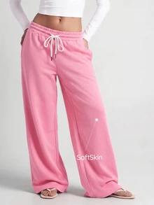 SHAPORA Minimalist Soft Long Sleeve Top & Slimming High Waist Wide Leg Pants Women's Pajama Set - Multicolor - View 7