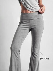 SHAPORA Minimalist Grey High Waist Folded Waist Comfortable Loungewear Pants - Grey - View 6