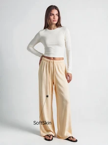 SHAPORA Conjunto de pijama de punto cómodo y minimalista casual para mujer - Multicolor - Ver 5