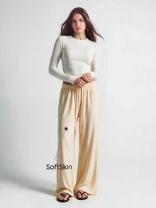 SHAPORA Conjunto de pijama de punto cómodo y minimalista casual para mujer - Multicolor - Ver 7