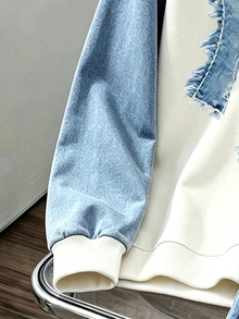 2件組小男孩極簡圓領衛衣工裝褲套裝，英文字母滿版印花設計，花童，秋季，派對 - 彩色 - 查看 4