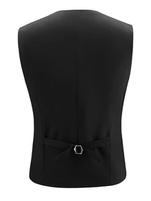 Manfinity Mode Men Shawl Collar Double Breasted Waistcoat Without Shirt - Black - View 2