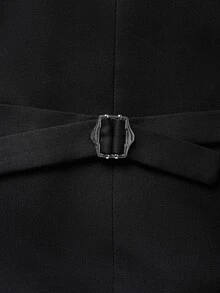 Manfinity Mode Men Shawl Collar Double Breasted Waistcoat Without Shirt - Black - View 7