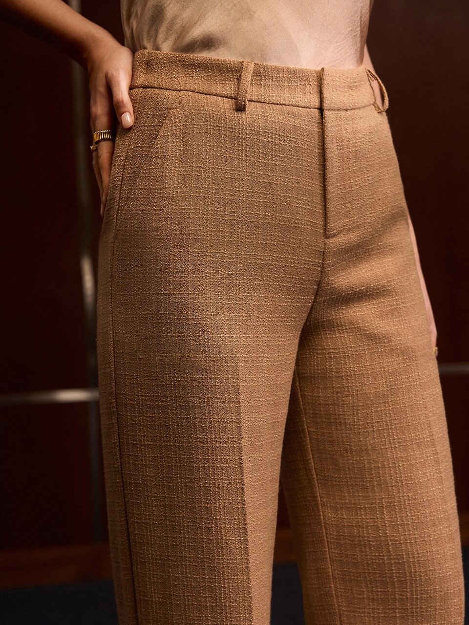 MOTF ZIPPER FLY SEAM FRONT SUIT PANTS