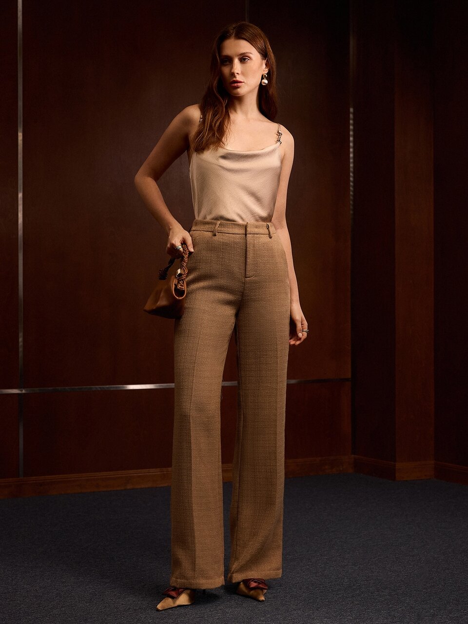 MOTF ZIPPER FLY SEAM FRONT SUIT PANTS