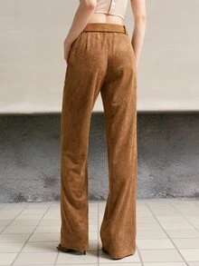 MOTF PREMIUM WOMEN'S SLIM FIT TASSEL TIE FLARE PANTS, AUTUMN/WINTER - Brown - View 8