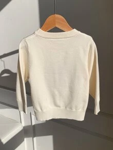 SHEIN 男嬰秋冬休閒恐龍毛衣，可愛嬰兒毛衣，白色毛衣 - 彩色 - 查看 5